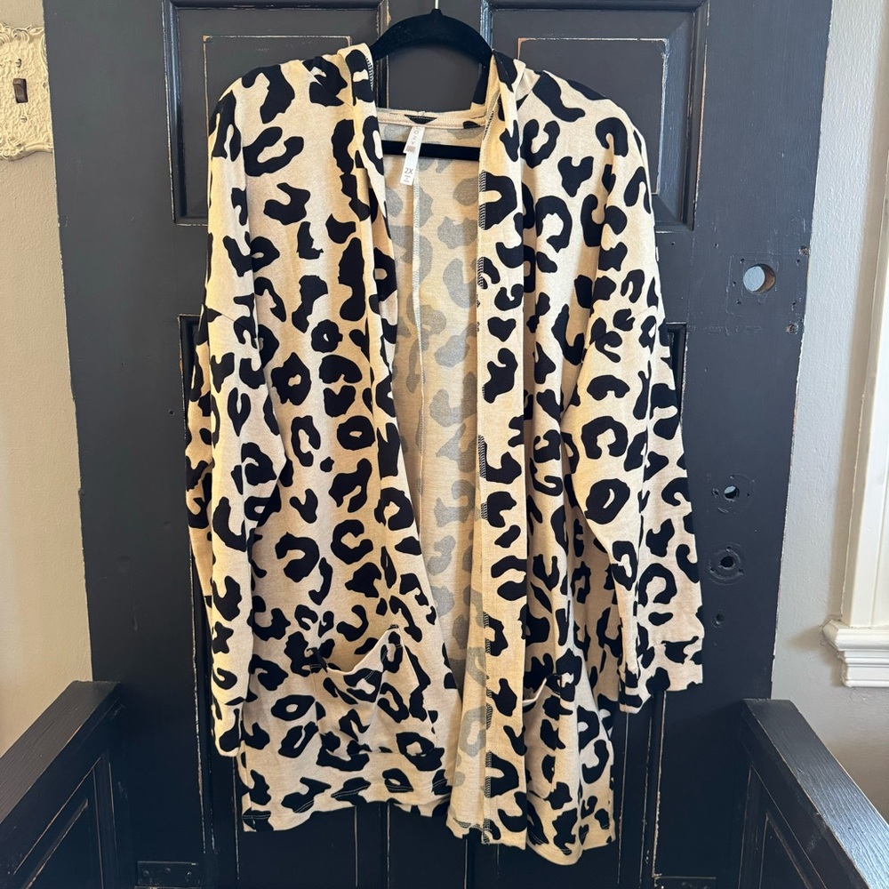 Lularoe Mackenzie open-front hooded cardigan